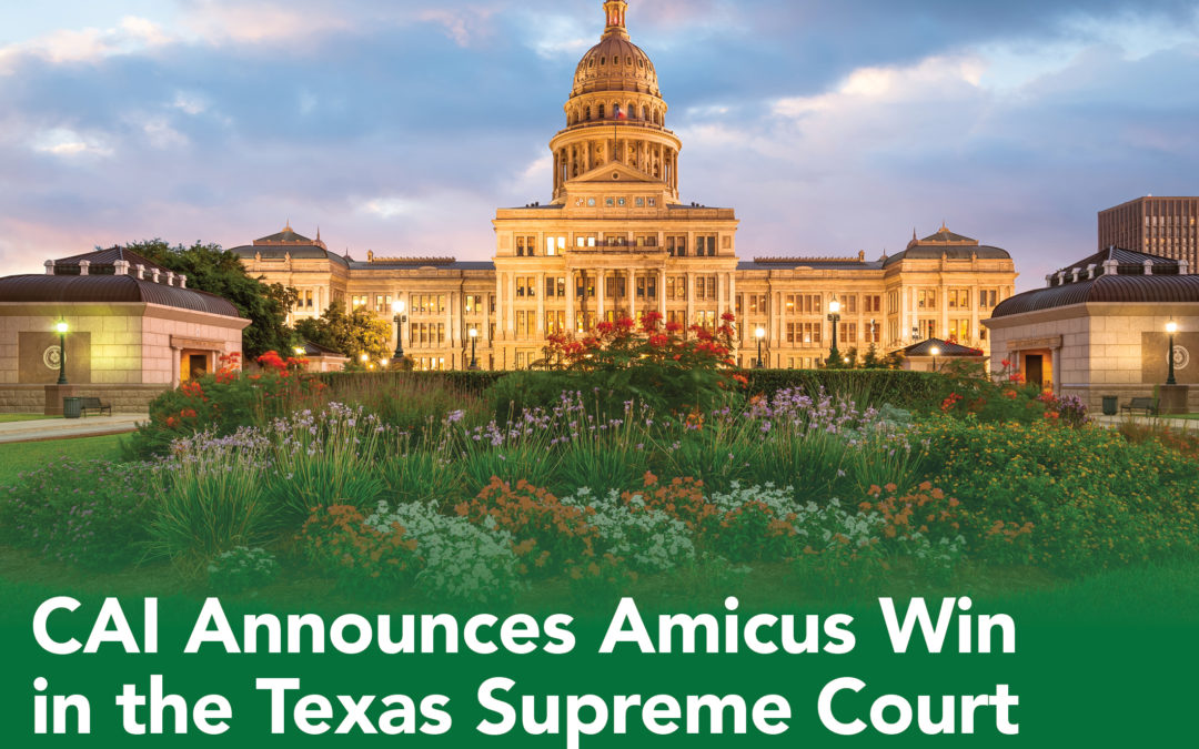 CAI Announces Amicus Win in the Texas Supreme Court